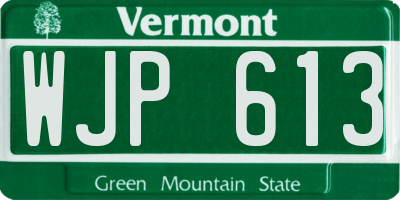 VT license plate WJP613