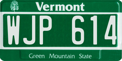 VT license plate WJP614