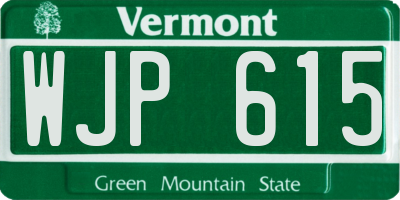 VT license plate WJP615