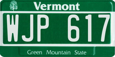 VT license plate WJP617