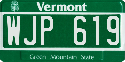 VT license plate WJP619