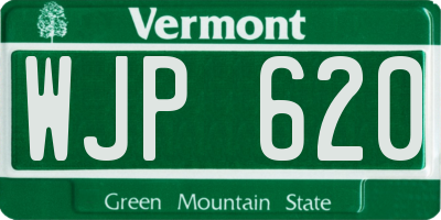 VT license plate WJP620