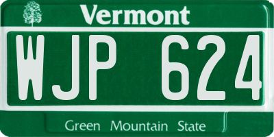 VT license plate WJP624