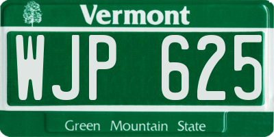 VT license plate WJP625