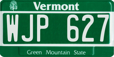 VT license plate WJP627