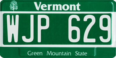VT license plate WJP629