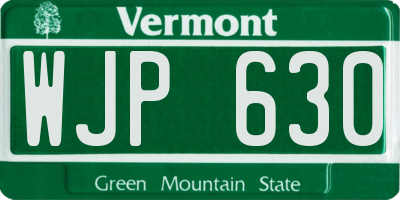 VT license plate WJP630