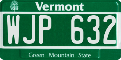 VT license plate WJP632