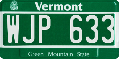 VT license plate WJP633