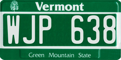VT license plate WJP638