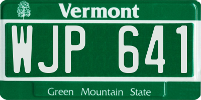 VT license plate WJP641