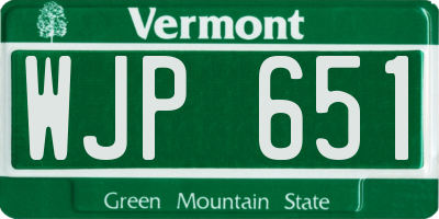 VT license plate WJP651