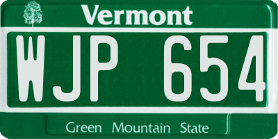 VT license plate WJP654