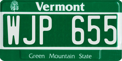 VT license plate WJP655