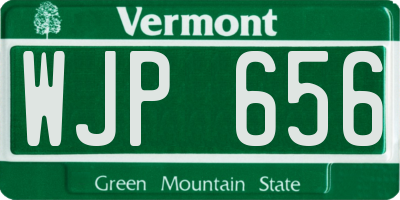 VT license plate WJP656