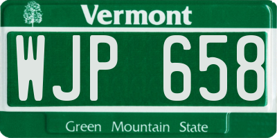 VT license plate WJP658