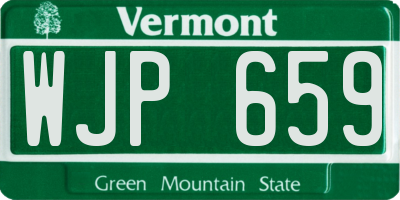 VT license plate WJP659