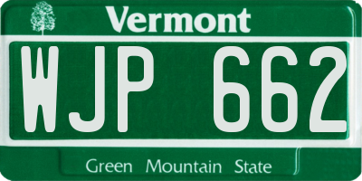 VT license plate WJP662