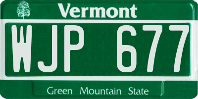 VT license plate WJP677