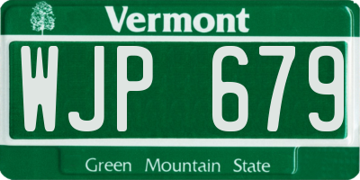 VT license plate WJP679