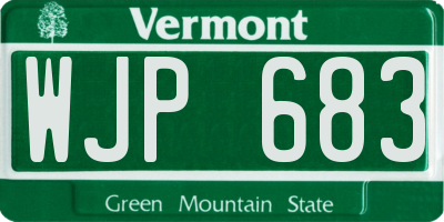 VT license plate WJP683
