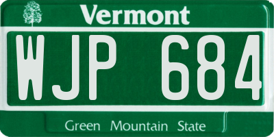VT license plate WJP684