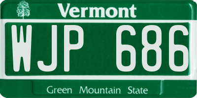 VT license plate WJP686