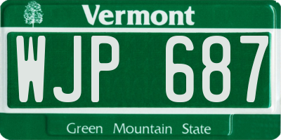 VT license plate WJP687