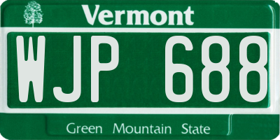 VT license plate WJP688