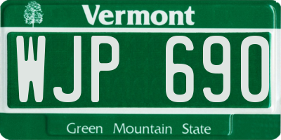VT license plate WJP690
