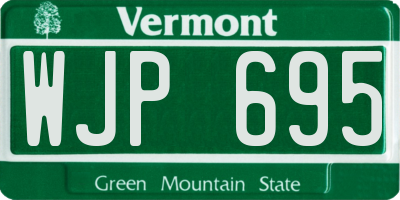 VT license plate WJP695