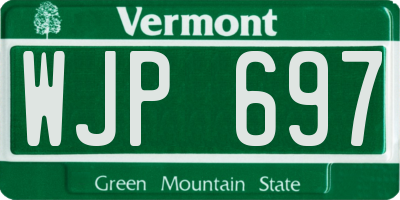 VT license plate WJP697