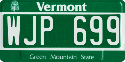 VT license plate WJP699