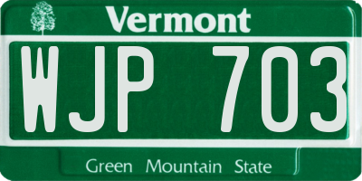 VT license plate WJP703