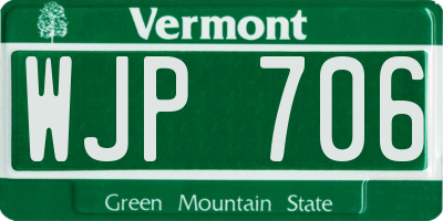 VT license plate WJP706