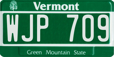 VT license plate WJP709