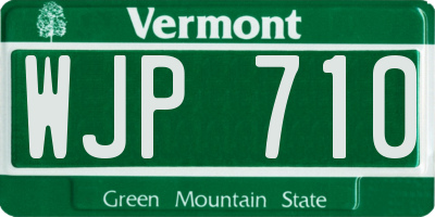 VT license plate WJP710