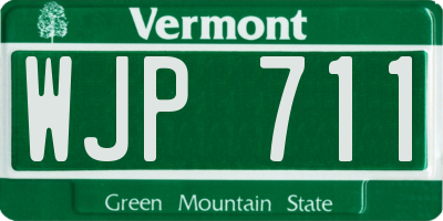 VT license plate WJP711