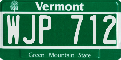VT license plate WJP712