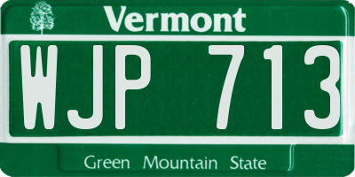 VT license plate WJP713
