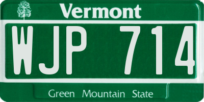 VT license plate WJP714