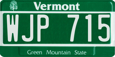 VT license plate WJP715