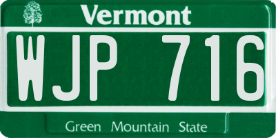 VT license plate WJP716