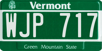 VT license plate WJP717