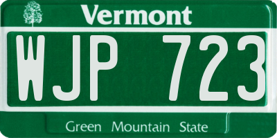 VT license plate WJP723