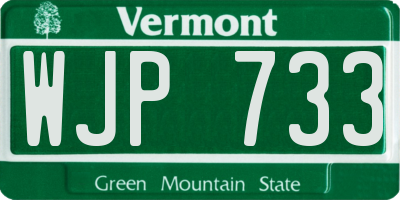 VT license plate WJP733