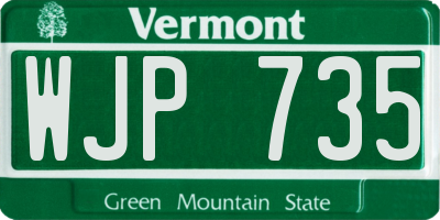VT license plate WJP735