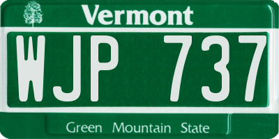 VT license plate WJP737