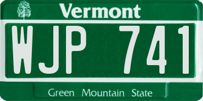 VT license plate WJP741