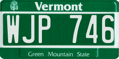 VT license plate WJP746
